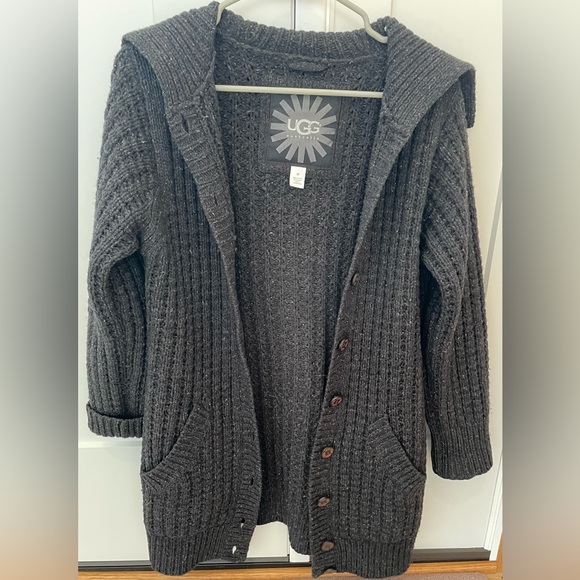 UGG Sweaters - Ugg gray cardigan sweater merino wool cashmere classic medium